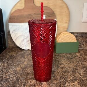 Starbucks Ruby Red Tumbler with Straw
